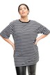 Tričko, kulatý výstřih, krátké rukávy, proužky, dlouhý střih