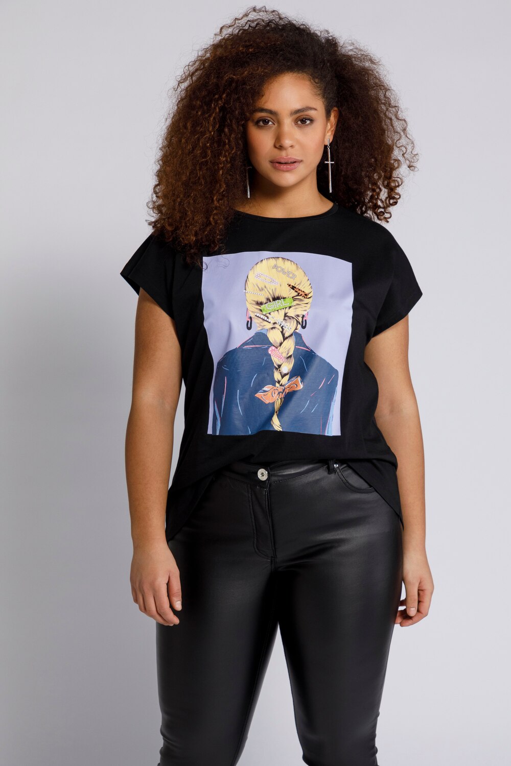 Grote Maten Shirt, Dames, zwart, Maat: 46/48, Katoen, Studio Untold Grote Maten Shirt, Dames, zwart, Maat: 46/48, Katoen, Studio Untold