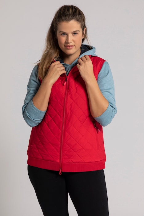 Diamond Quilted Zip Front Lined Vest
