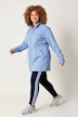 Strickfleece-Jacke, Langform, Stehkragen, Daumenloch