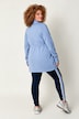 Strickfleece-Jacke, Langform, Stehkragen, Daumenloch