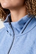 Strickfleece-Jacke, Langform, Stehkragen, Daumenloch