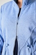 Strickfleece-Jacke, Langform, Stehkragen, Daumenloch