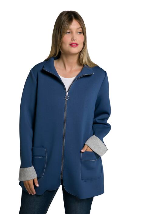 Scuba bunda, barevná vnitřní strana, otevřené okraje