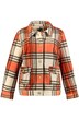Bunda, kostkovaná, velké knoflíky, měkoučký materiál