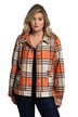 Bunda, kostkovaná, velké knoflíky, měkoučký materiál