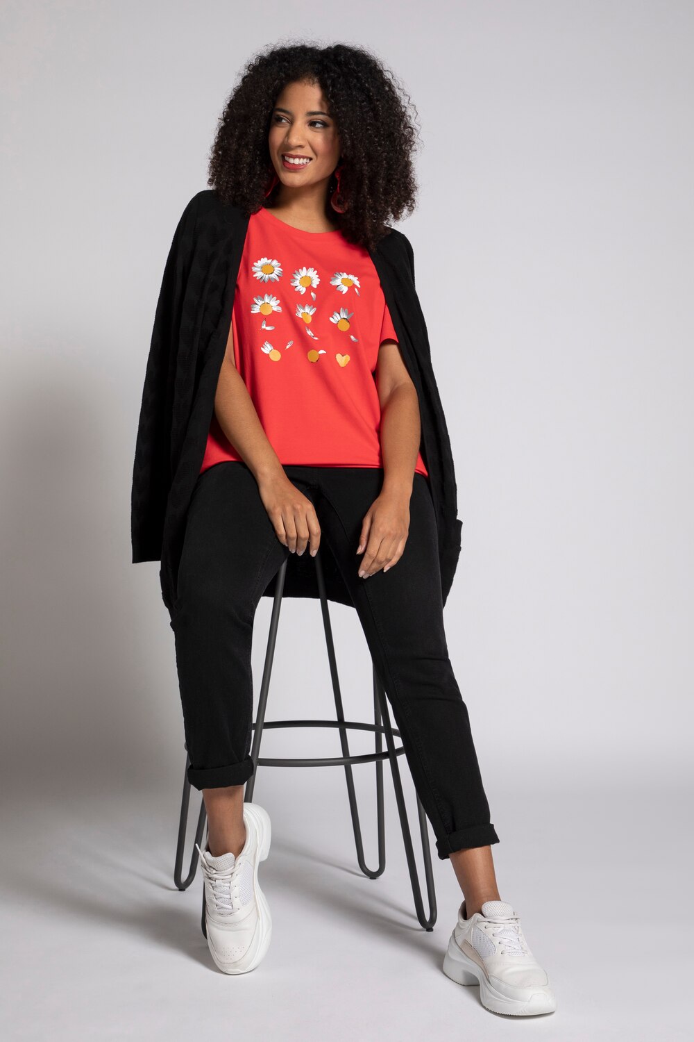 Grote Maten T-shirt, Dames, rood, Maat: 46/48, Katoen, Ulla Popken Grote Maten T-shirt, Dames, rood, Maat: 46/48, Katoen, Ulla Popken