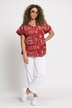 Embroidered Designs V-Neck Button Front Shirt