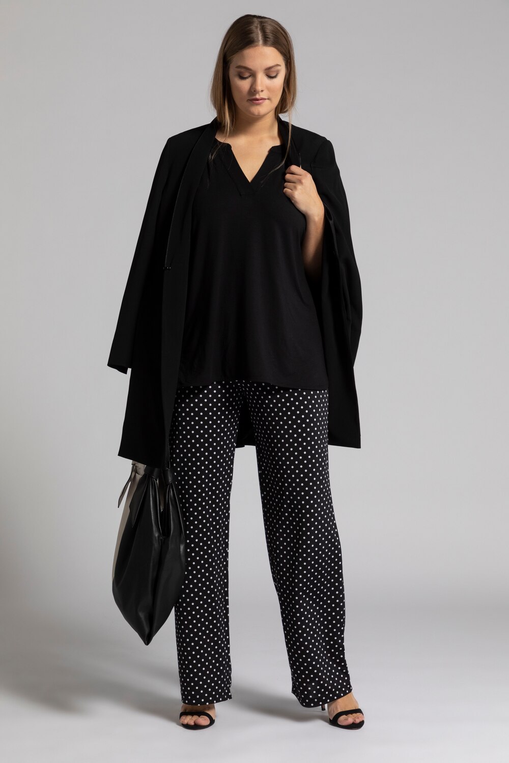 Grote Maten slinky-broek, Dames, zwart, Maat: 58/60, Viscose, Ulla Popken Grote Maten slinky-broek, Dames, zwart, Maat: 58/60, Viscose, Ulla Popken