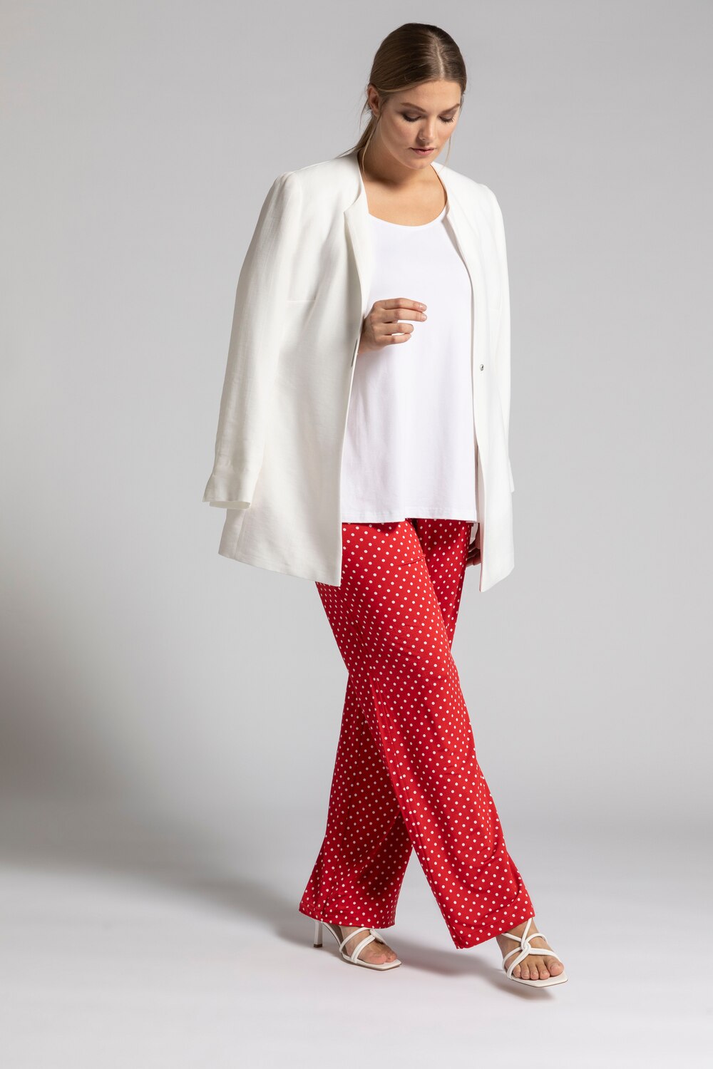 Grote Maten slinky-broek, Dames, rood, Maat: 46/48, Viscose, Ulla Popken Grote Maten slinky-broek, Dames, rood, Maat: 46/48, Viscose, Ulla Popken