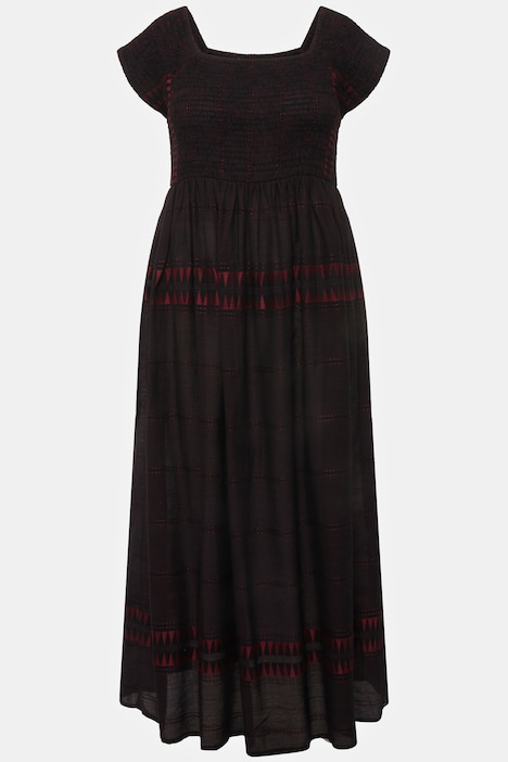 Smocked Bodice Jacquard Stripe Maxi Dress | Maxi Dresses | Dresses