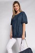 Bluzka, linia A, okrągły dekolt, krótkie rękawy, haft