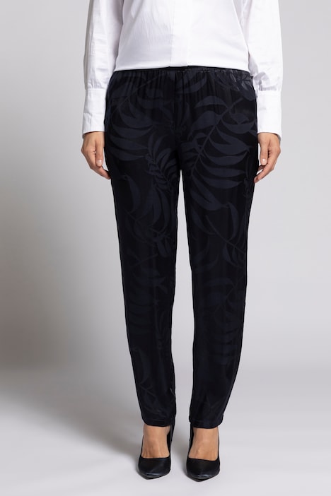 Jacquard Branch Design Elastic Waist Pants | Comfort Pants | Pants