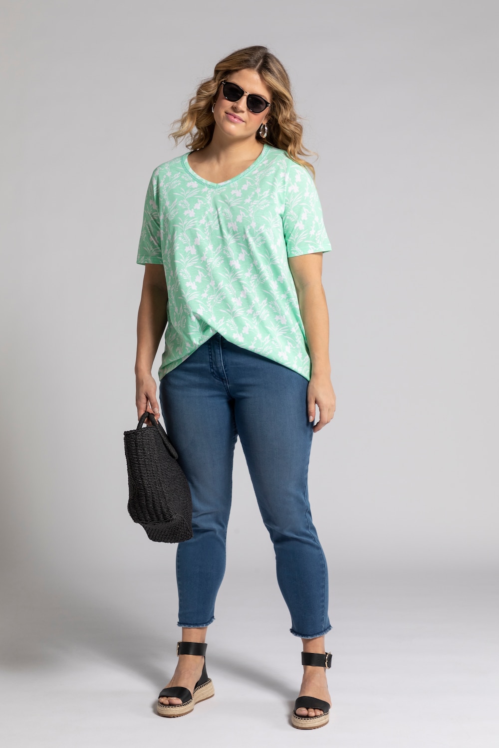 Grote Maten jeans Sarah, Dames, blauw, Maat: 52, Katoen/Polyester, Ulla Popken Grote Maten jeans Sarah, Dames, blauw, Maat: 52, Katoen/Polyester, Ulla Popken
