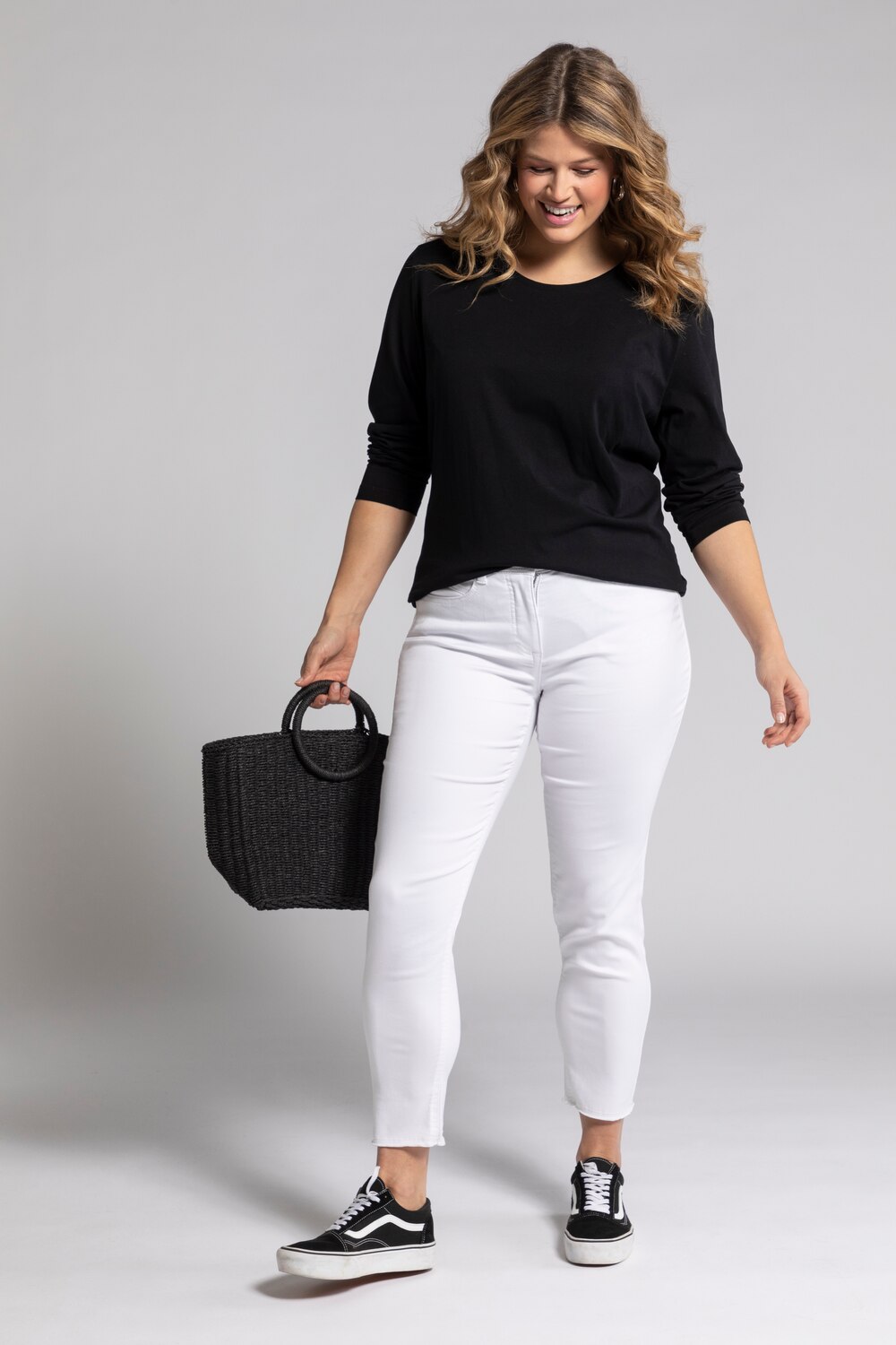 Grote Maten jeans Sarah, Dames, wit, Maat: 56, Katoen/Polyester, Ulla Popken Grote Maten jeans Sarah, Dames, wit, Maat: 56, Katoen/Polyester, Ulla Popken