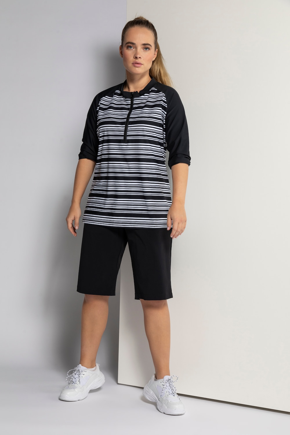 Grote Maten functionele bermuda, Dames, zwart, Maat: 58, Synthetische vezels/Elastaan, Ulla Popken Grote Maten functionele bermuda, Dames, zwart, Maat: 58, Synthetische vezels/Elastaan, Ulla Popken