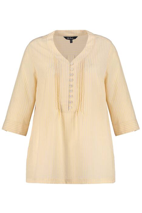 Bublinková tunika, pruhy, knoflíková léga, 3/4 rukávy