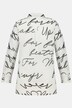 Script Print Button Front Semi-Sheer Blouse