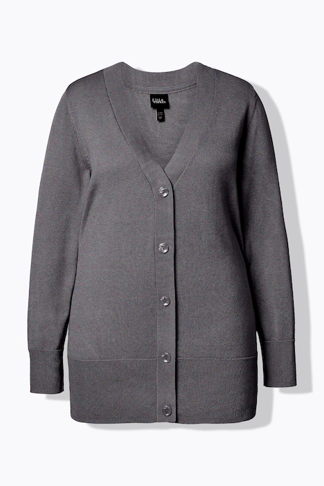 Vest, V-hals, knoopsluiting, fijn gebreid