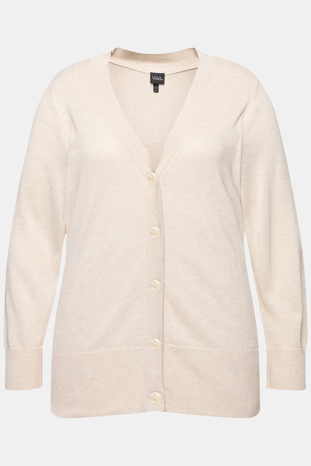 Stora storlekar Stickad kofta, Dam, gul, storlek: 42/44, Viskos/Polyester, Ulla Popken