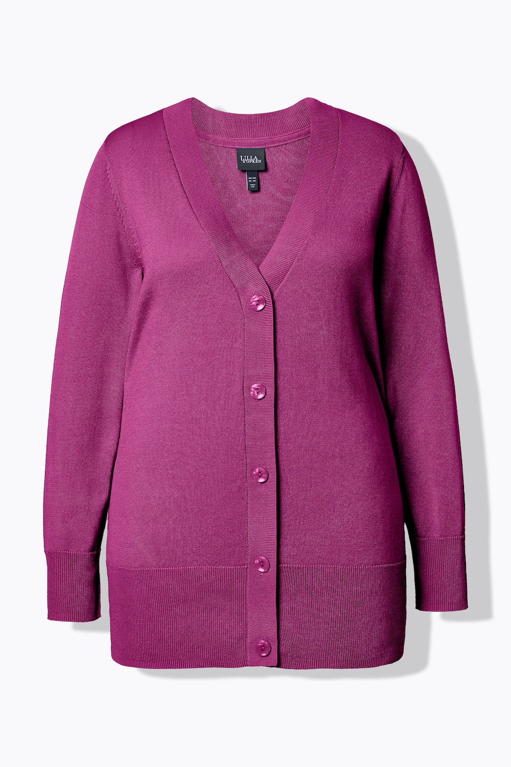 Stora storlekar Stickad kofta, Dam, lila, storlek: 50/52, Viskos/Polyester, Ulla Popken