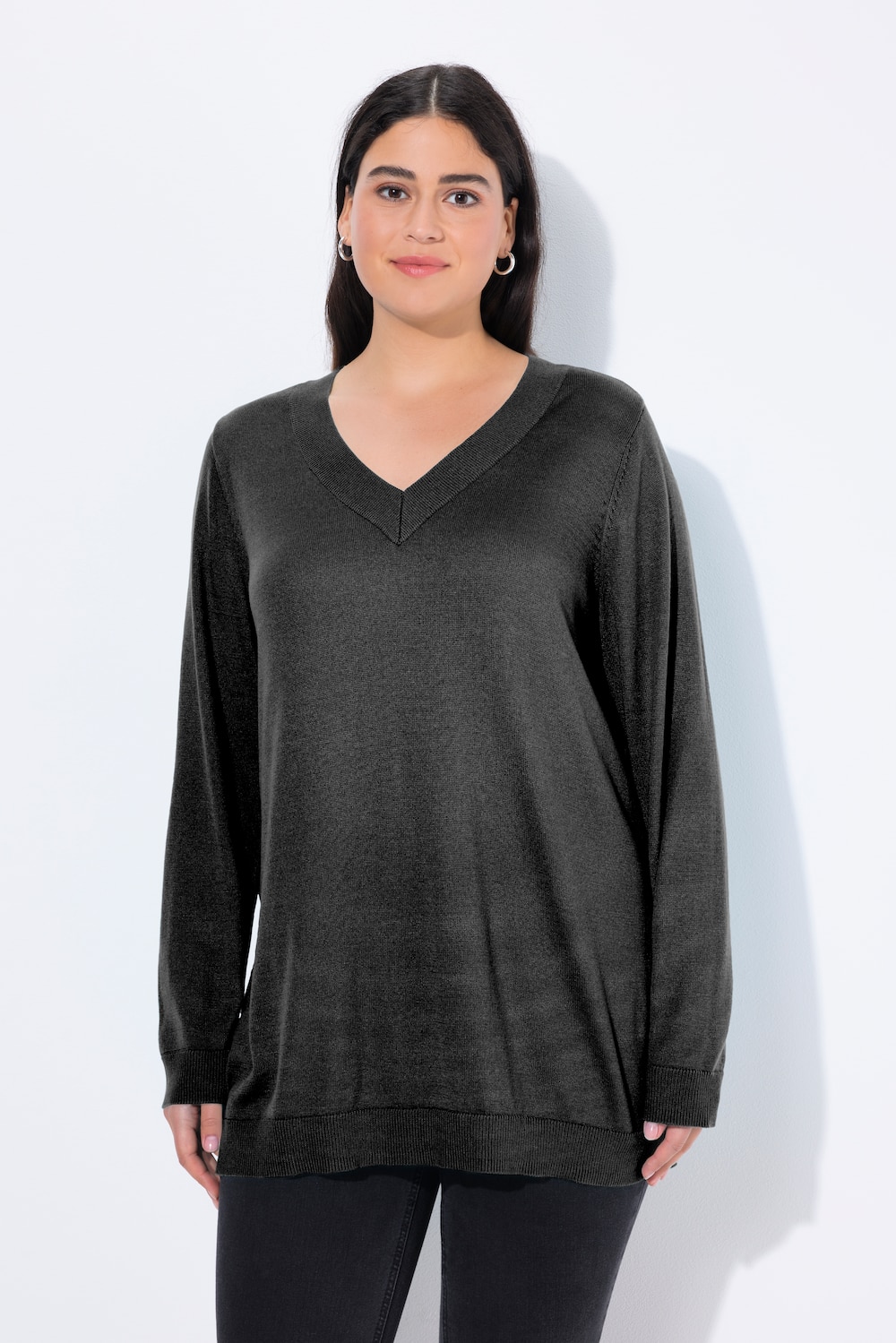 Große Größen Pullover, Damen, schwarz, Größe: 62/64, Viskose/Polyester, Ulla Popken