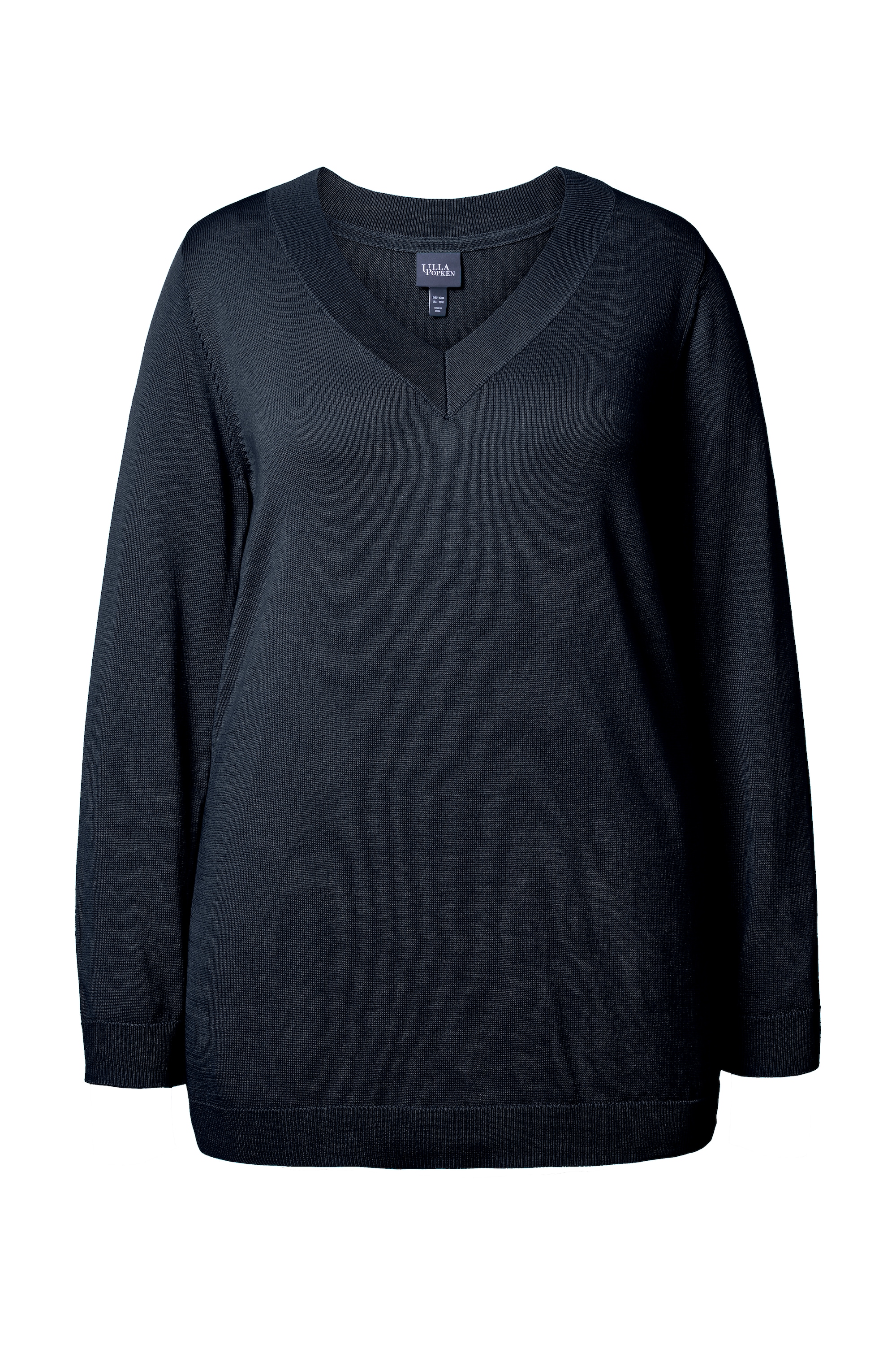 Ulla Popken Damen große Größen Pullover V Ausschnitt Langarm