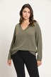 Pull col en V, manches longues, maille fine et douce
