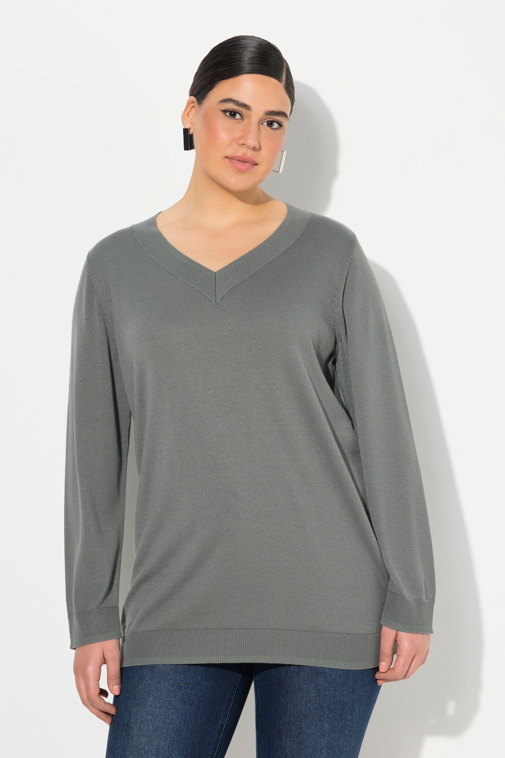 Große Größen Pullover, Damen, grau, Größe: 42/44, Viskose/Polyester, Ulla Popken