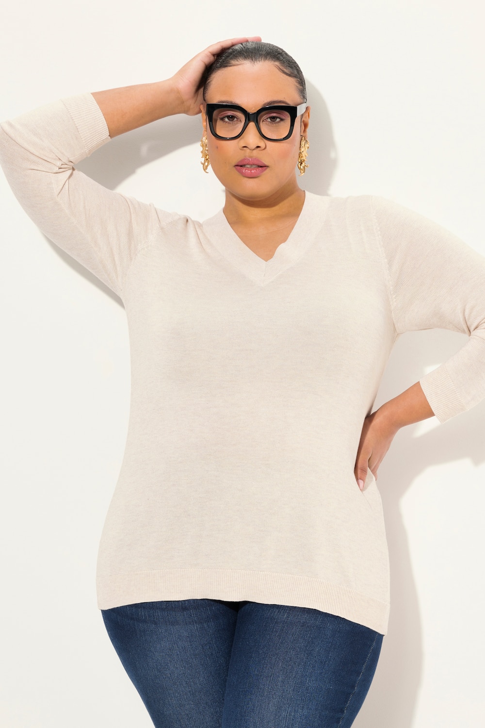 Große Größen Pullover, Damen, gelb, Größe: 58/60, Viskose/Polyester, Ulla Popken