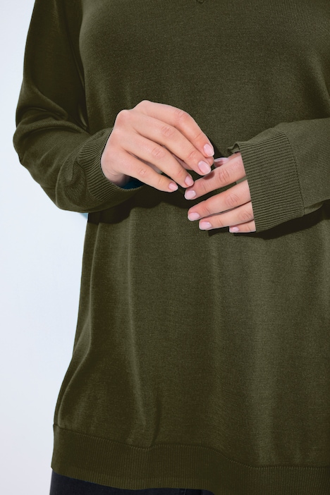 Pullover, V-Ausschnitt, Langarm, weicher Feinstrick