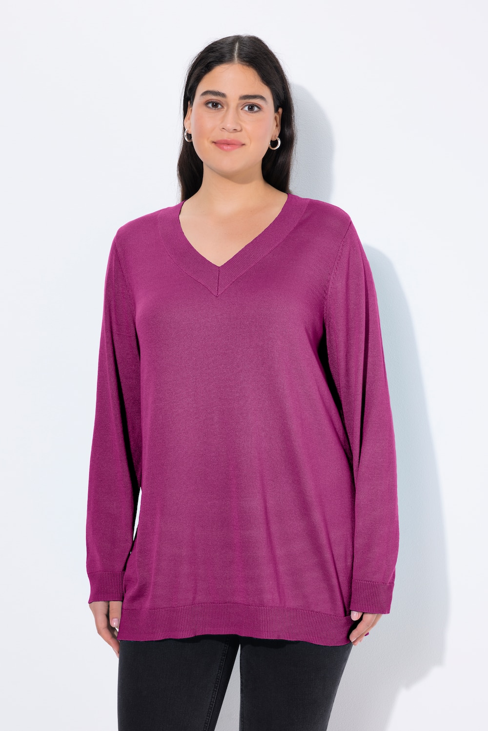 Große Größen Pullover, Damen, lila, Größe: 50/52, Viskose/Polyester, Ulla Popken