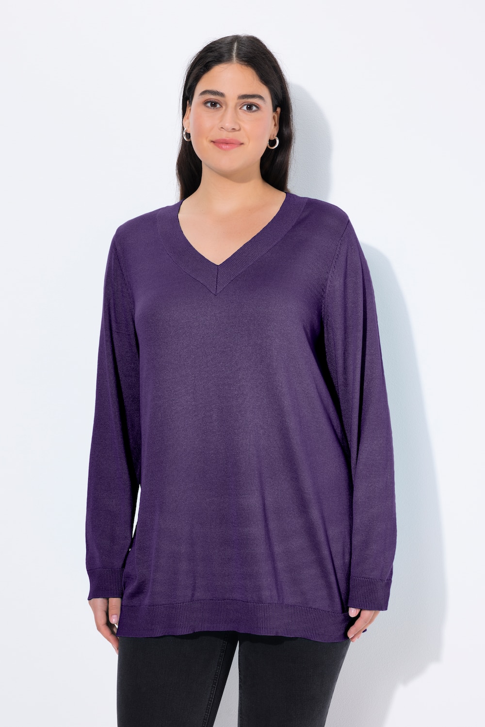 Große Größen Pullover, Damen, lila, Größe: 54/56, Viskose/Polyester, Ulla Popken