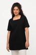 Square Neck Short Sleeve Cotton Knit Tunic