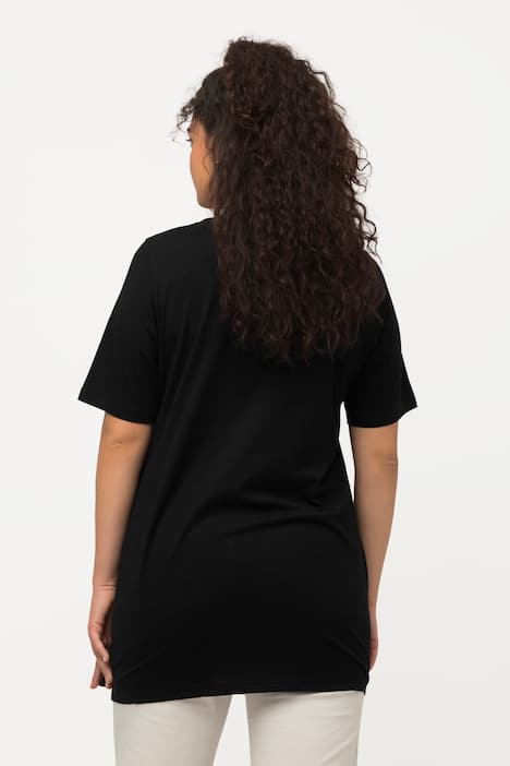 Square Neck Short Sleeve Cotton Knit Tunic