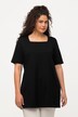 Square Neck Short Sleeve Cotton Knit Tunic