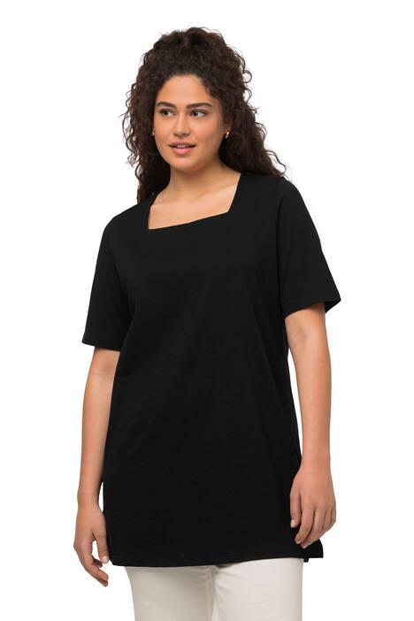 Dlouhé tričko, hranatý výstřih, Classic, krátké rukávy