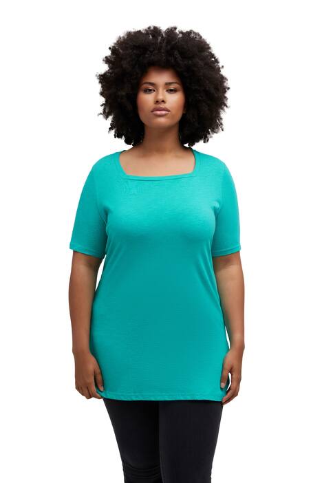 Dlouhé tričko, hranatý výstřih, Classic, krátké rukávy