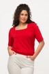 Square Neck Short Sleeve Cotton Knit Tunic