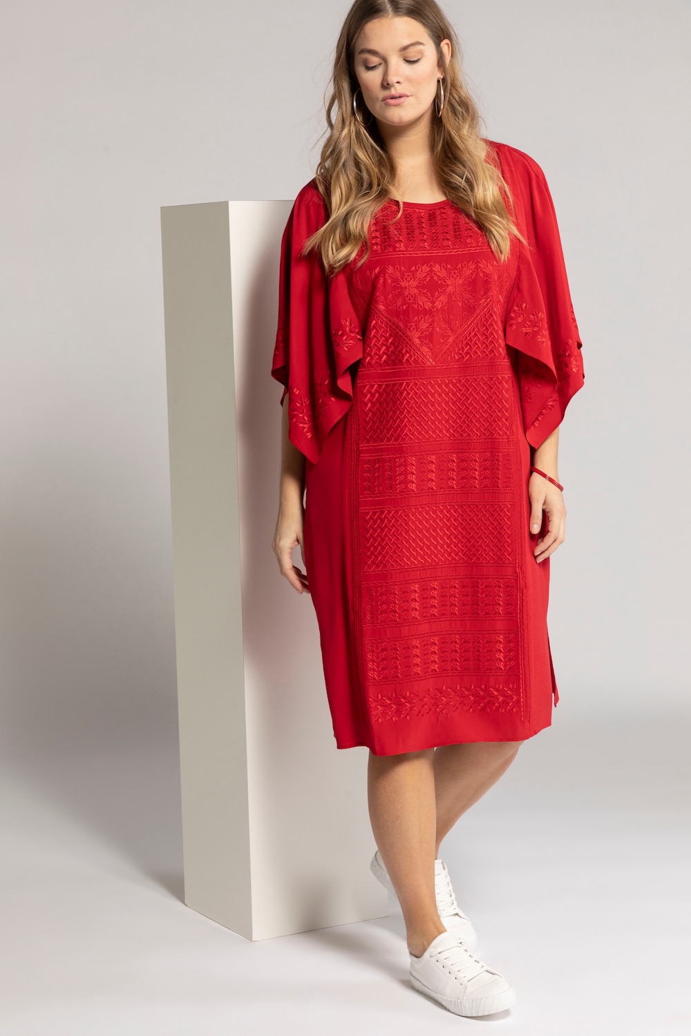 Grote Maten jurk, Dames, rood, Maat: 50/52, Viscose, Ulla Popken