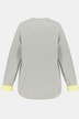 Bluza, dekolt w szpic, długie rękawy, kontrastowe akcenty kolorystyczne od środka