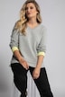 Bluza, dekolt w szpic, długie rękawy, kontrastowe akcenty kolorystyczne od środka