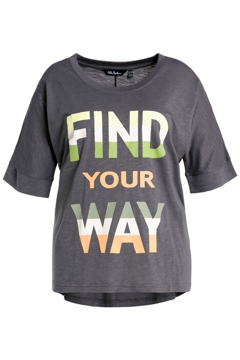 Tričko, maxi nápis, oversize, kulatý výstřih, krátké rukávy