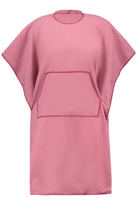 Plážové pončo, kapuce, oversize, výstřih do V, krátké rukávy