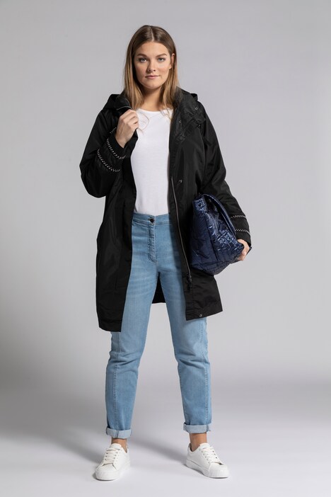 versieren Ironisch overhandigen jas, langer model, lange mouwen, capuchon, windwerend | Jassen