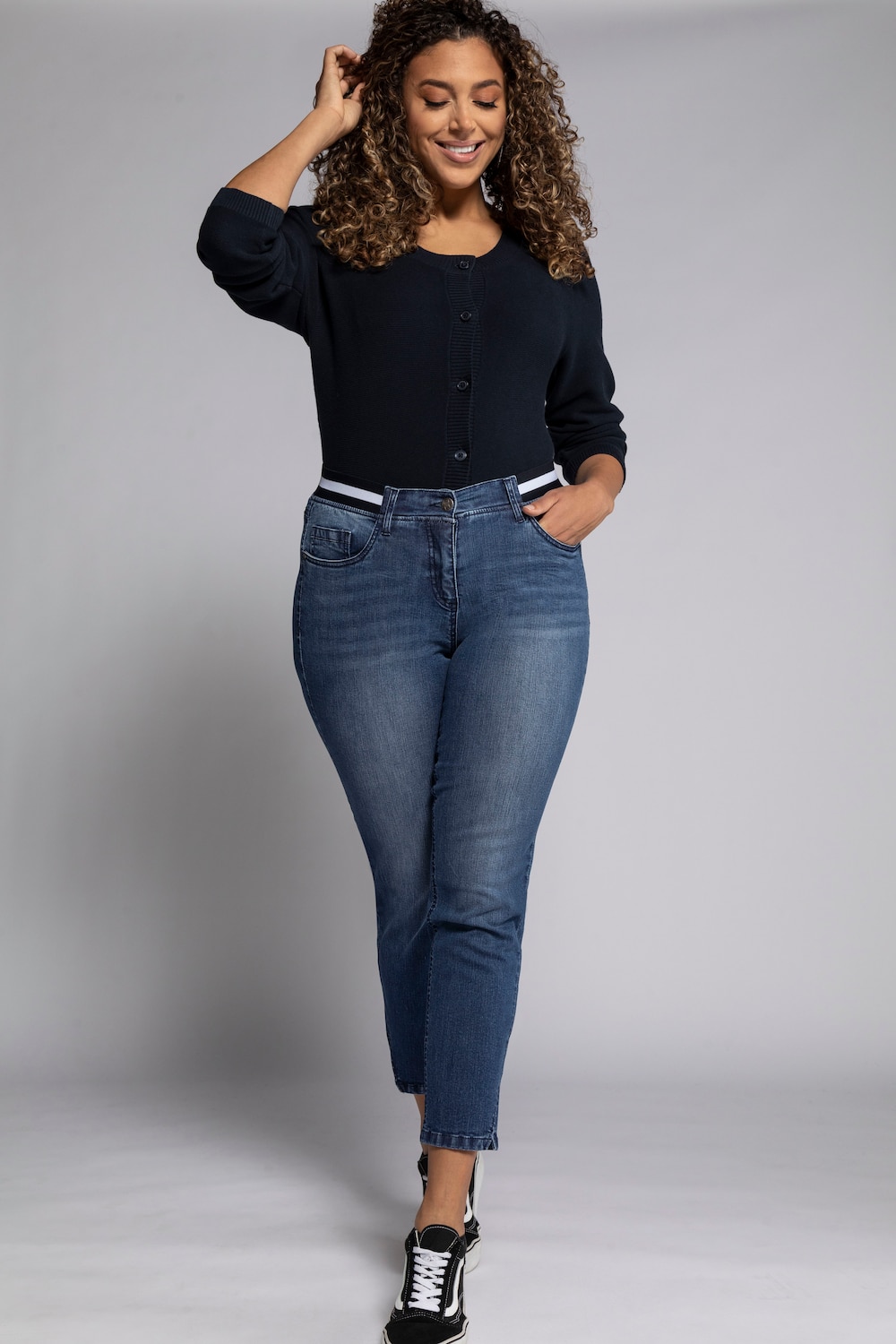 Image of Grosse Grössen 7/8-Jeans Sarah, Damen, lila, Größe: 54, Baumwolle, Ulla Popken