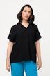 Bluse, Rücken-Knöpfe, Oversized, Zierfalte, Halbarm