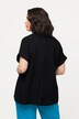 Bluse, Rücken-Knöpfe, Oversized, Zierfalte, Halbarm