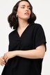 Bluse, Rücken-Knöpfe, Oversized, Zierfalte, Halbarm