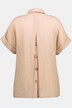 Bluse, Rücken-Knöpfe, Oversized, Zierfalte, Halbarm
